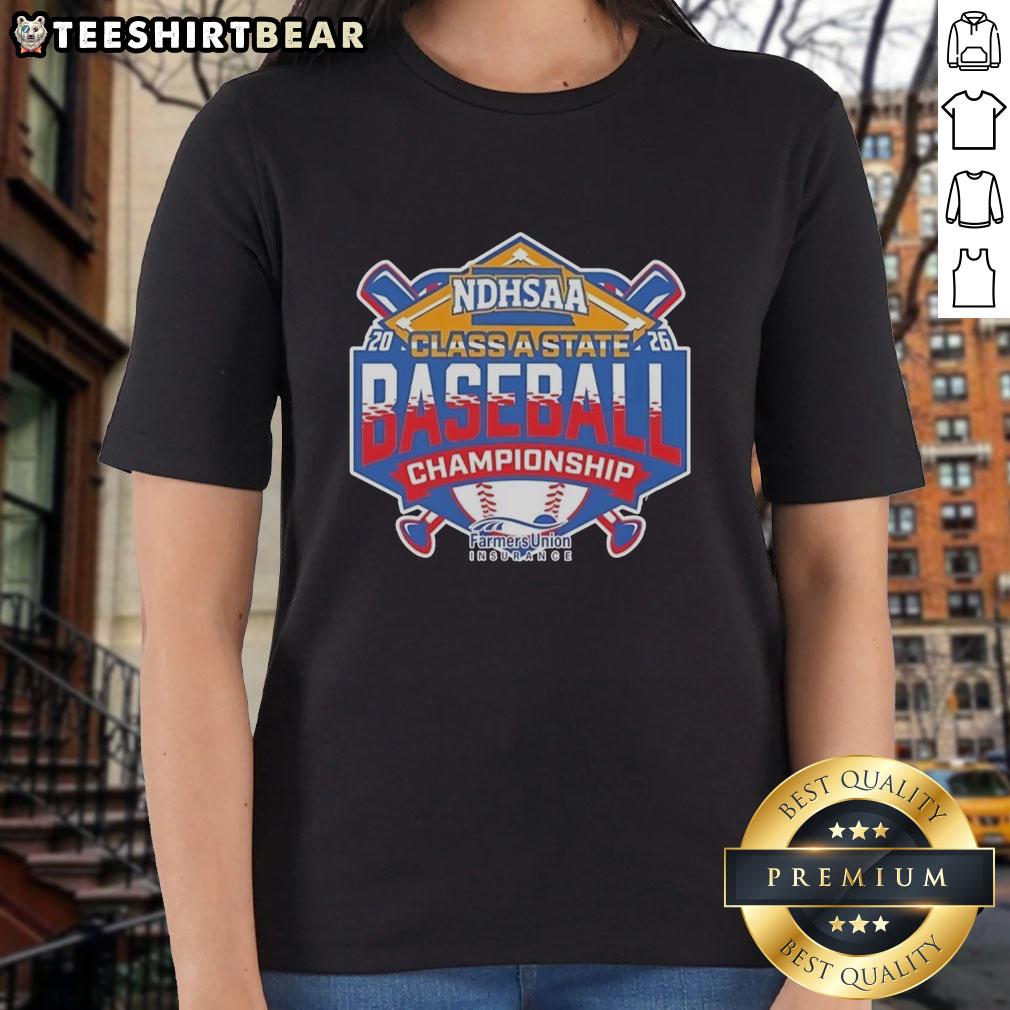 Premium NDHSAA Class A Baseball State Tournament 2026 ladies tee featuring stylish design and comfortable fit.