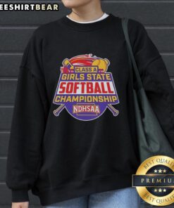 Premium NDHSAA Class A Softball State Tournament 2026 sweatshirt featuring team colors and logo, perfect for fans.