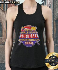 2026 Premium NDHSAA Class A Softball State Tournament tank top showcasing vibrant design and team spirit merchandise.