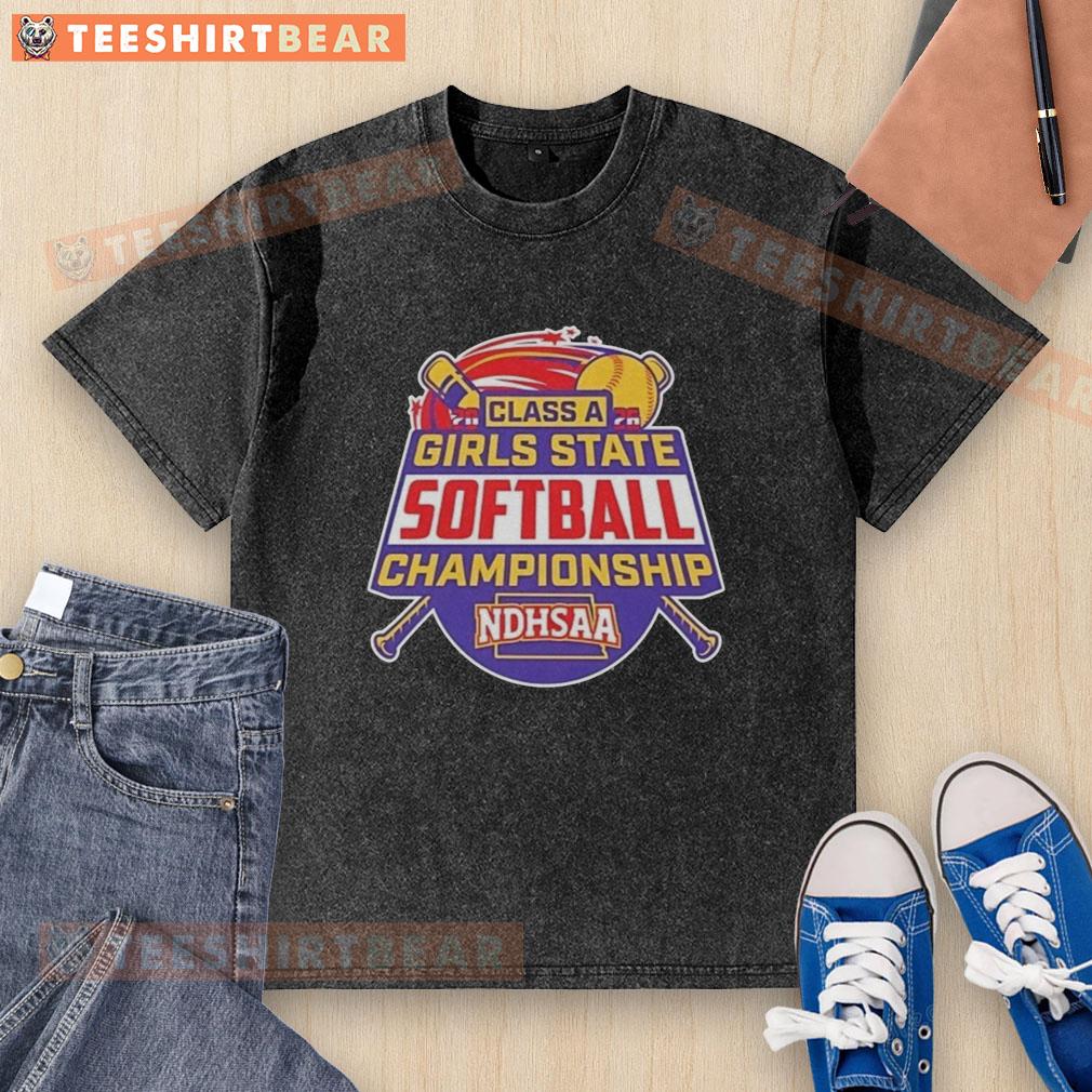 Premium NDHSAA Class A Softball State Tournament 2026 washed t-shirt featuring vibrant team graphics and comfortable fit.