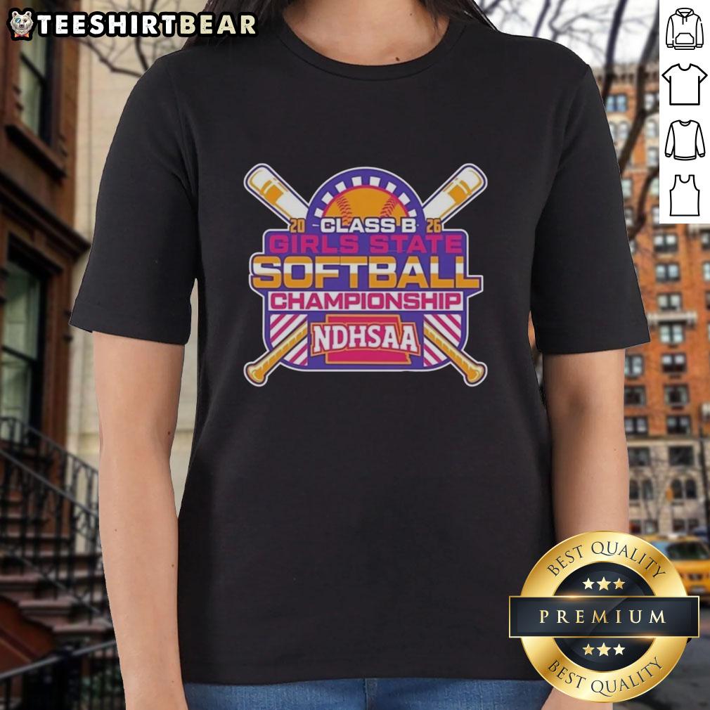 Premium NDHSAA Class B Softball State Tournament 2026 ladies tee showcasing team spirit and quality design.