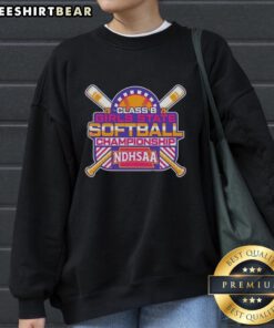 Premium NDHSAA Class B Softball State Tournament 2026 sweatshirt featuring team colors and logo, perfect for fans.