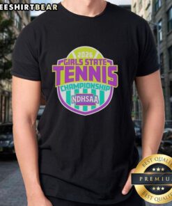 Premium Ndhsaa Girls Tennis State Tournament Merchandise 2026 T-Shirt featuring vibrant design and official tournament logo.