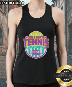 Premium NDHSAA Girls Tennis State Tournament 2026 tank top featuring vibrant design and comfortable fit for fans.