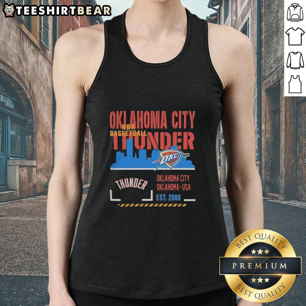 Premium Oklahoma City Thunder NBA Basketball 2026 tank top featuring team logo and stylish design for fans.