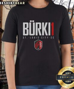 Alt Text: Premium Roman Burki St. Louis City SC Elite Ladies Tee in stylish design, perfect for fans and casual wear.