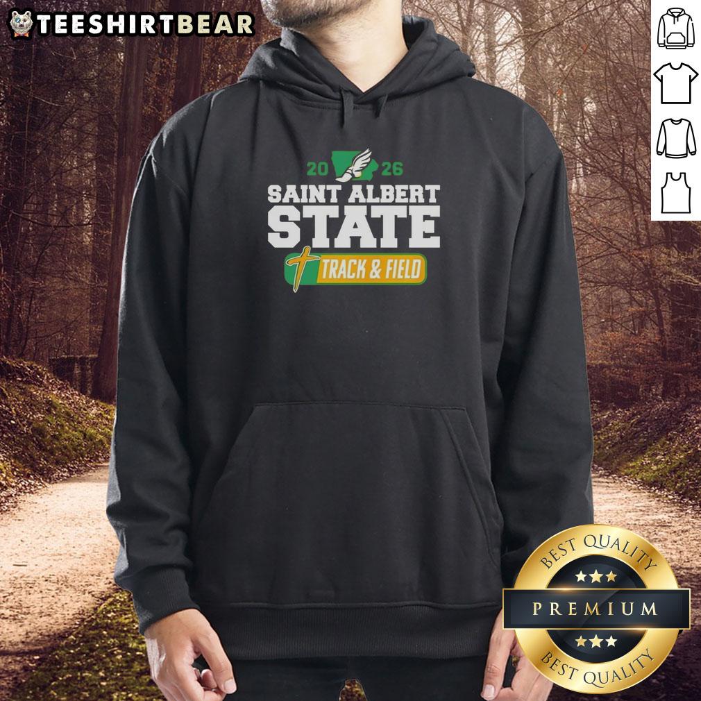 Alt Text: Premium Saint Albert State Track and Field 2026 hoodie featuring a stylish design and vibrant team colors.