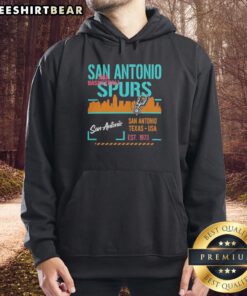 Premium San Antonio Spurs basketball hoodie, featuring team logo, established 1973, ideal for fans in San Antonio, Texas.