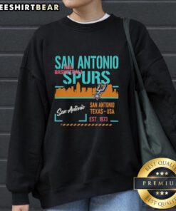 Premium San Antonio Spurs basketball sweatshirt, featuring team logo, established 1973, perfect for fans in San Antonio, Texas.