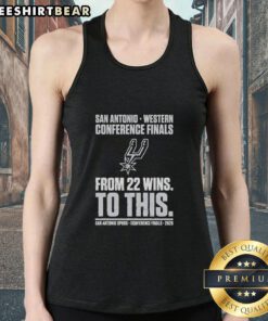 Premium San Antonio Spurs Western Conference Finals 2026 tank top showcasing the team's greatest turnaround in style.