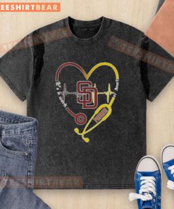 Premium San Diego Padres stethoscope heartbeat t-shirt, showcasing a unique design for healthcare fans and Padres supporters.