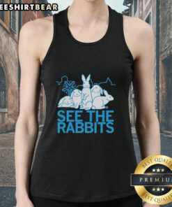 Premium See The Rabbits Blue Vintage Tank Top featuring a retro design and comfortable fit, perfect for casual outfits.
