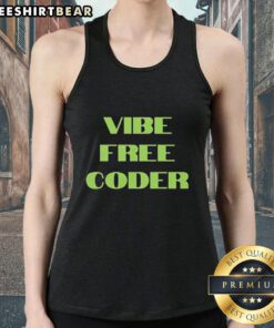 Stylish Premium Vibe Free Coder Tank Top in soft fabric, perfect for casual wear and programming enthusiasts.