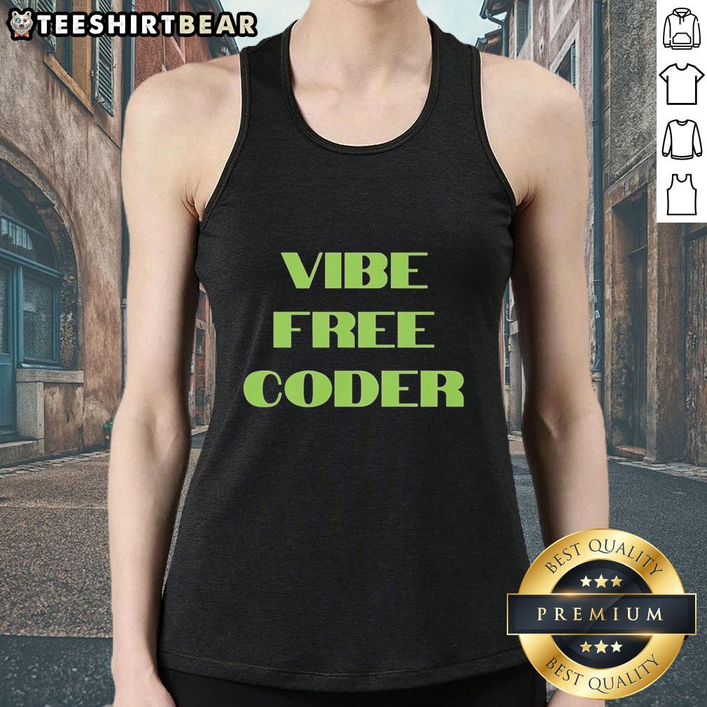 Stylish Premium Vibe Free Coder Tank Top in soft fabric, perfect for casual wear and programming enthusiasts.