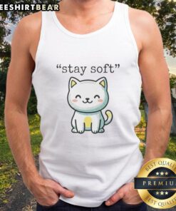 Pretty Cat Stay Soft Tank Top featuring a cute cat graphic on a soft, comfortable fabric perfect for casual wear.