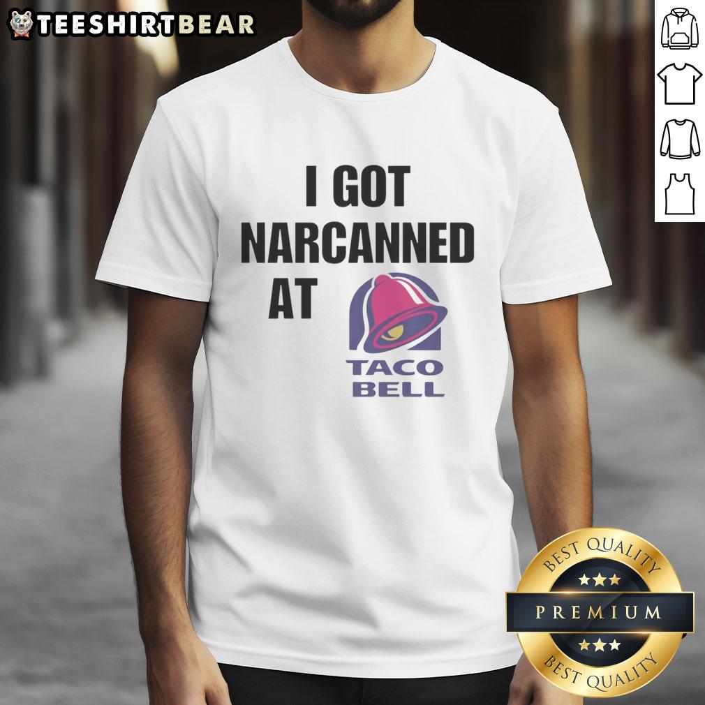 Pretty I Got Narcanned At Taco Bell T-shirt design featuring bold text and vibrant colors, perfect for Taco Bell fans.
