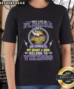 Pretty Minnesota Vikings NFL ladies tee, showcasing team pride for fans living in Florida on Sundays.