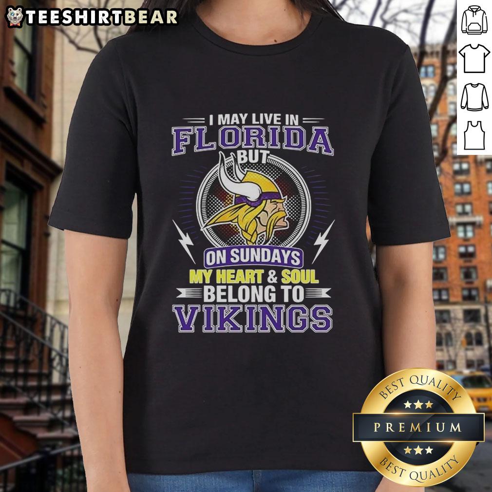 Pretty Minnesota Vikings NFL ladies tee, showcasing team pride for fans living in Florida on Sundays.
