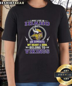 Pretty Minnesota Vikings NFL tee for ladies, showcasing team pride for fans in Idaho on game days.