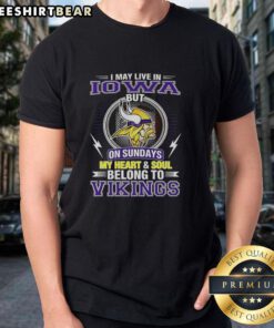Alt Text: Pretty Minnesota Vikings NFL T-shirt for fans who live in Iowa but support the Vikings on Sundays.