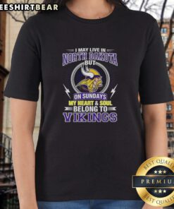 Pretty Minnesota Vikings NFL ladies tee, perfect for North Dakota fans who love their team every Sunday.