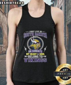 Pretty Minnesota Vikings tank top showcasing team pride for NFL fans in South Dakota on game days.