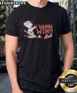 Pretty New York Mets X Charlie Brown 'I Wanna Win' T-Shirt featuring vibrant graphics and a stylish design for fans.
