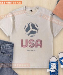 Pretty United States Home Advantage Soccer Ball World Cup 26 T-shirt showcasing vibrant design and patriotic colors.