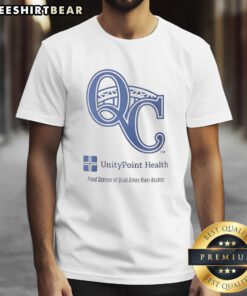 Alt Text: Pretty UnityPoint Health Proud Sponsor of Quad Cities River Bandits T-shirt featuring logo and vibrant design.