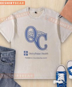 Alt Text: UnityPoint Health Proud Sponsor of Quad Cities River Bandits washed t-shirt showcasing team spirit and community support.