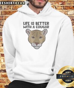 Alt Text: Stylish cougar hoodie from Pretty Wildcat, perfect for cozy days and showcasing your love for wildlife fashion.