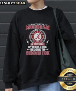 Cozy Alabama Crimson Tide sweatshirt for fans in Michigan, showcasing love for the team on game day.