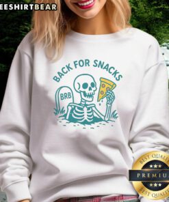 Cozy Top-Back-For-Snacks sweatshirt featuring a playful snack-themed design, perfect for casual wear and snack lovers.