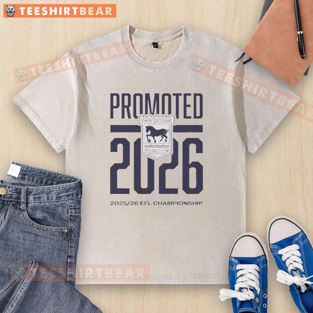 Top Ipswich Town FC 2026 Premier League washed t-shirt featuring the club logo and vintage design for fans.