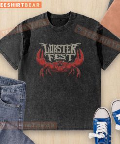 Top Lobster Fest washed t-shirt featuring vibrant lobster graphic, perfect for seafood lovers and festival enthusiasts.