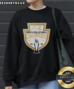 Alt Text: Top Long Beach 2026 Men's Volleyball Champions The Big West Sweatshirt showcasing team pride and athletic spirit.