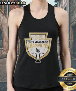 2026 Men's Volleyball Champions tank top from The Big West, featuring Long Beach design and vibrant team colors.