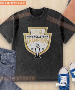 2026 Men's Volleyball Champions t-shirt from The Big West, featuring Long Beach design in vibrant colors.