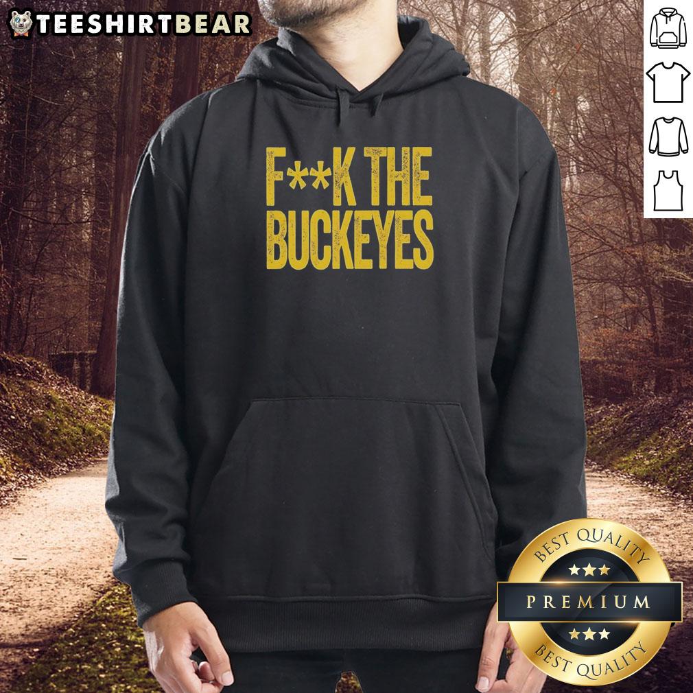 Alt Text: Top Michigan Wolverines NCAA Fck The Buckeyes hoodie in navy blue, perfect for fans showing team spirit.