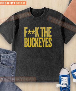 Alt Text: Top Michigan Wolverines NCAA 'Fck The Buckeyes' washed t-shirt, perfect for fans showing team spirit.