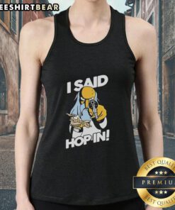 Alt Text: Mr. Burns holding a pistol and model aircraft in a meme tank top, featuring the phrase I said hop in.