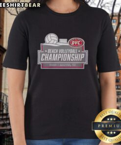 Alt Text: 2026 Ohio Valley Conference Beach Volleyball Championship ladies tee shirt design in Martin, TN.