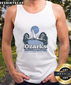 Top Ozarks Lake Living Since 1931 Ash Tank Top showcasing a stylish design perfect for lake enthusiasts.