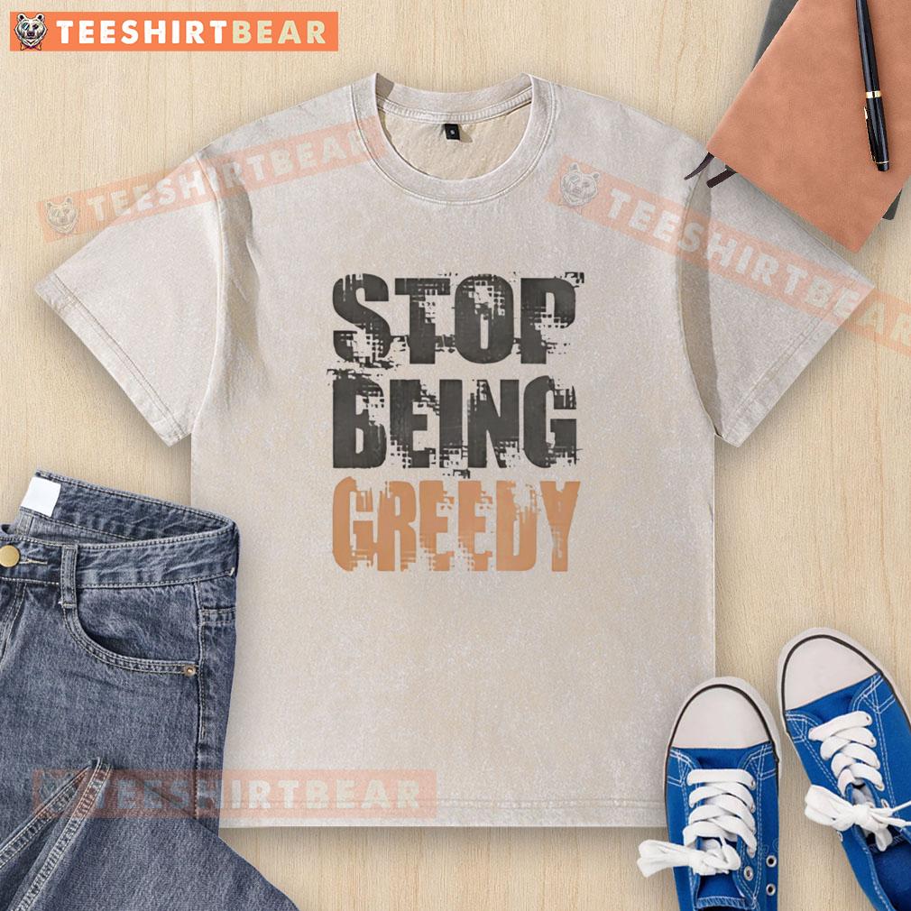 Top Stop Being Greedy DMX Retro Washed T-Shirt featuring a bold graphic design, perfect for fans of classic hip-hop fashion.