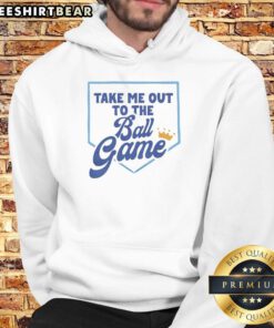 Alt Text: Stylish Top Take Me Out To The Ball Game Crown Icon Hoodie for baseball fans, featuring a fun graphic design.
