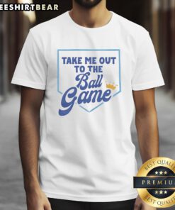 Top Take Me Out To The Ball Game Crown Icon T-Shirt featuring a fun design for baseball fans and game day attire.