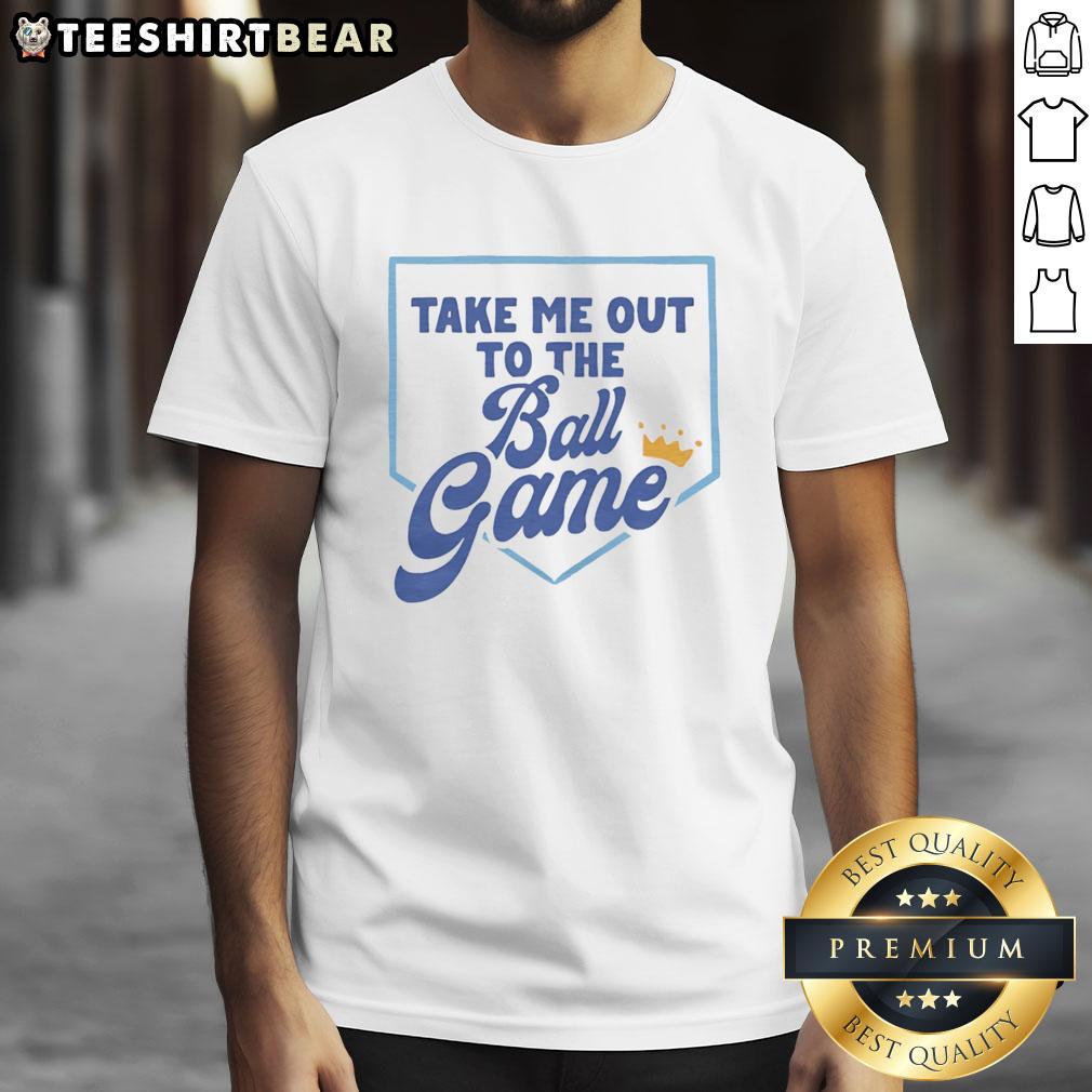 Top Take Me Out To The Ball Game Crown Icon T-Shirt featuring a fun design for baseball fans and game day attire.