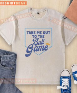 Top Take Me Out To The Ball Game Crown Icon Washed T-Shirt featuring a vintage baseball design, perfect for game day.