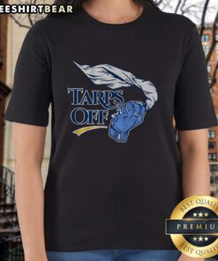 Top Tampa Bay Baseball Tarps Off Ladies Tee featuring a vibrant design, perfect for fans and casual wear.