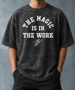 Awesome Ben Stiller Jalen Brunson The Magic Is In The Work Signature Washed T-Shirt